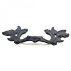 Antika Tarz Dekoratif Pirinç Çiçek Kapı Kulbu - 30x110 Mm, Oksit