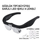 - Şarjlı Gözlük Büyüteç  4 Farklı Lens -11537dc