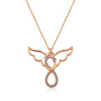 925 Ayar Gümüş Rose Melek Anne Ve Çocuk Kolye T4276 (599599)