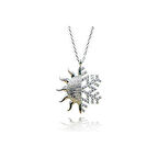 925 Ayar Gümüş Güneş Kartanesi Kadın Gümüş Kolye T6038 (599599)