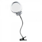 -2.5x130 Mm 5x24 Mm Led Aydınlatmalı Büyüteç,masa Üstü Metal Hortum Mandallı-mg15124-c