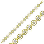 925 Ayar Gümüş Gold Yuvarlak Su Yolu Bileklik T6378 (599599)