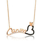 925 Ayar Gümüş Canım Yazılı Tek Taş Kalp Kadın Gümüş Kolye PT2610283 (599599)