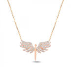 925 Ayar Gümüş Rose Mikail Meleği Kadın Gümüş Kolye T5752 (599599)