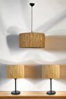 BAMBU 07 ABAJUR AVİZE 3 LÜ SET