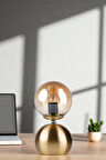 OLİVER ESKİTME KAPLAMALI BAL CAMLI MASA LAMBASI