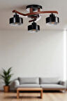 WESTON 3 LÜ CEVİZ METAL BAŞLIKLI PLOFONYER AVİZE