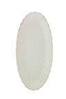 Kütahya Porselen Bone Luz Altın File Kayık Tabak 27x19cm Tekli BNLZF28KY20