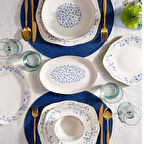 KÜTAHYA PORSELEN BONE VILYA 51 PARÇA YEMEK TAKIMI MAVİ ÇİÇEKLİ