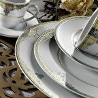 Leonberg 83 Parça 12 Kişilik Klasik Yuvarlak Porselen Yemek Takımı