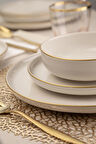 Kütahya Porselen Moderna 24 parça 6 Kişilik Yemek Takımı Altın File