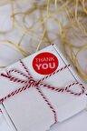 Thank You Yazılı Kırmızı 50 mm Yuvarlak Yapışkanlı Sticker Etiket 100 Adet