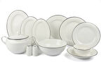 Mikasa Moor Silver Stripe 74 Parça Yemek Takımı 12 Kişilik