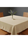 Doğal Ham Bez 4 Kişilik Mutfak Masası Örtüsü 120x150 cm Yıkanabilir Dayanıklı Minimal Tasarım