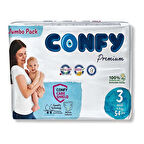 Confy Premium Bebek Bezi 3 Numara Midi 4 - 9 kg 54 Adet