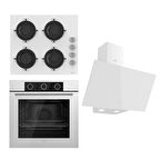 Ferre FLOWART BASIC Serisi Beyaz Ankastre Set (CS206 + XE62CB + D078 )