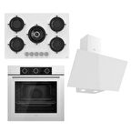 Ferre FLOWART BASIC Serisi Beyaz Ankastre Set (RS036 + XE62CB + D078 )