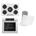 Ferre FLOWART BASIC Serisi Beyaz Ankastre Set (RS036+ XE62CB + D064 )