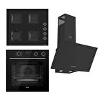 Ferre STEAMART SS Serisi Siyah Set (SS205 + XE64CS +D086 ) - Kare Emaye Izgara