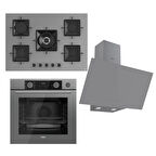 Ferre STEAMART SS Serisi Gri Set (SS038 + XE64CPR +D079 ) -75'lik Seri Kare Emaye Izgara