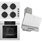 Ferre Steamart-Fryart-Sılentart Serisi Beyaz Set (CS206-FA + QEP64CB +D081-SA) - Emaye Izgara