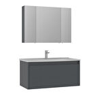 Orka Likya 100 Cm Banyo Dolabı Takımı Mat Antrasit