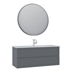 Orka Moonlight 120 Cm Banyo Dolabı Takımı Mat Gri