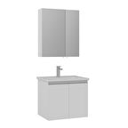 Orka Terme 60 Cm Banyo Dolabı Takımı Kapakli Parlak beyaz