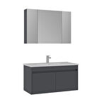Orka Side 100 Cm Banyo Dolabı Takımı Kapakli Mat Antrasit