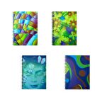 Özgün Spring A4 PP Kapak Sipiralli Defter 140 Yp. 3 Kareli + 1 Çizgili Renk Ayraçlı 4 Adet