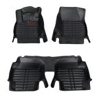 Volkswagen Tiguan Short Versiyon 2016 - Günümüz Siyah Havuzlu Dikişsiz (press) Deri Paspas