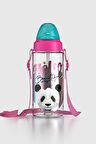 Renga Sonic Air Panda Desenli 500 ml Askılı Pipetli Tritan Çocuk Matara 912059 Pembe-Mint