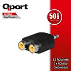 QPORT Q-STR4 3,5mm RCA ERKEK=>2*RCA DİŞİ ÇEVİRİCİ