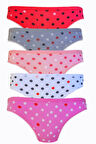 5li Kadın Puantiyeli Pamuklu Bikini Külot İç Çamaşırı Kelebek