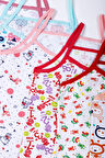 6lı Kız Çocuk İp Askılı Desenli Atlet Pamuklu Rengarenk Sdf