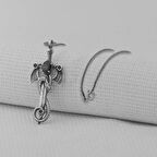 Ejderha Şovalye Tasarımlı 925 Ayar Gümüş Erkek Kolye