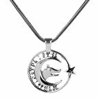 Göktürkçe Allah Türkü Korusun  925 Ayar Gümüş Erkek Kolye