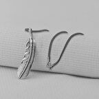 Kuş Tüyü 925 Ayar Gümüş Erkek Kolye Ucu