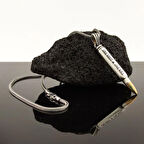 Mermi Tasarımlı One Shot One Kill Yazılı 925 Ayar Gümüş Erkek Kolye