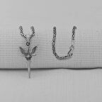 Melek Kanatlı 925 Ayar Gümüş Erkek Kolye