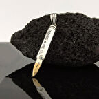 Mermi Tasarımlı One Shot One Kill Yazılı 925 Ayar Gümüş Erkek Kolye