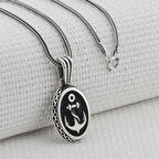 Denizci Çapa Tasarımlı 925 Ayar Gümüş Erkek Kolye