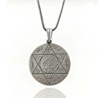 Süleyman Mührü Kalın Zincirli 925 Ayar Gümüş Erkek Kolye