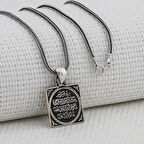 Kalın Zincir Nazar Duası 925 Ayar  Gümüş Erkek Kolye