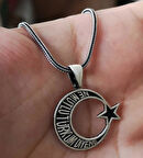 Ne Mutlu Türküm Diyene Yazılı 925 Ayar Gümüş Erkek Kolye