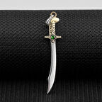 Yeşil Zirkon Taşlı Osmanlı 925 Ayar Gümüş Erkek Kolye Ucu