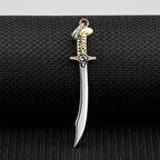 Beyaz Zirkon Taşlı Osmanlı 925 Ayar Gümüş Erkek Kolye