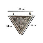 Osmanlı Tuğralı Üçgen Muska Kabi 925 Ayar Gümüş Erkek Kolye