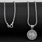 Tuğra  Osmanlı 925 Ayar Gümüş Erkek Kolye