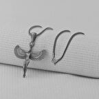 Mısır Antik tanrıcası İsis Figürlü Üç Boyutlu 925 Ayar Gümüş Erkek Kolye